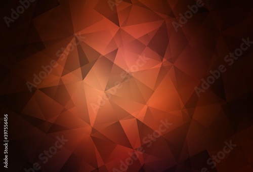Dark Red vector abstract polygonal pattern.