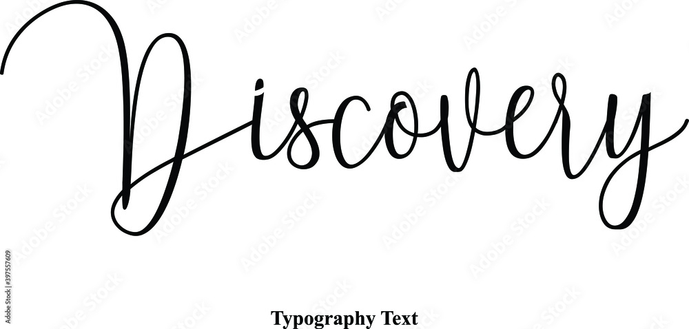 Discovery Cursive Calligraphy Black Color Text On White Background Discovery Cursive Calligraphy Black Color Text On White Background