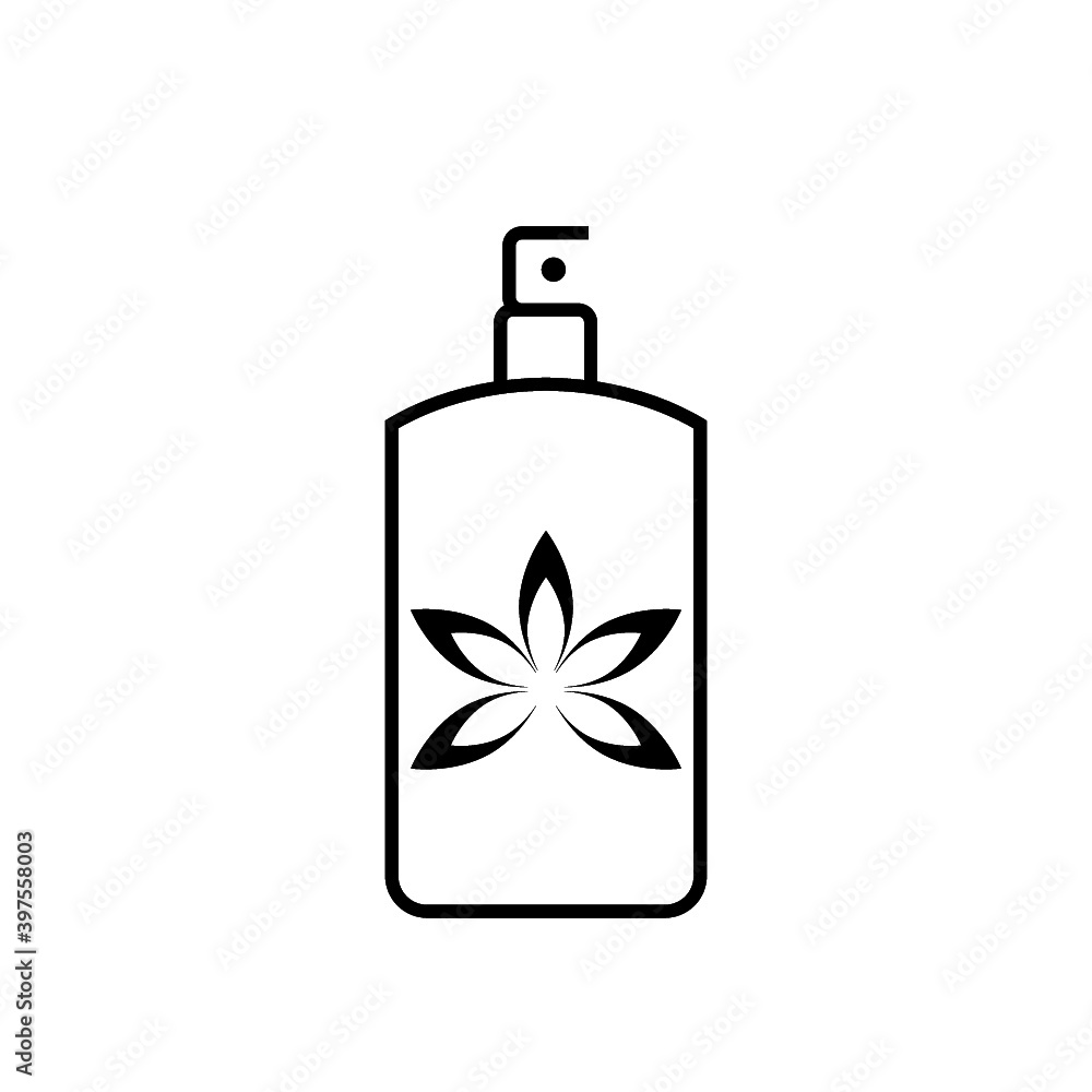 Perfume with lotus flower icon isolated on white background Perfume with lotus flower icon isolated on white background