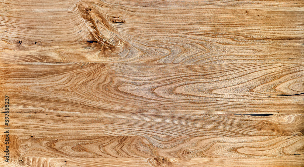Elm slab texture. Live edge elm countertop. Wood texture Stock Photo
