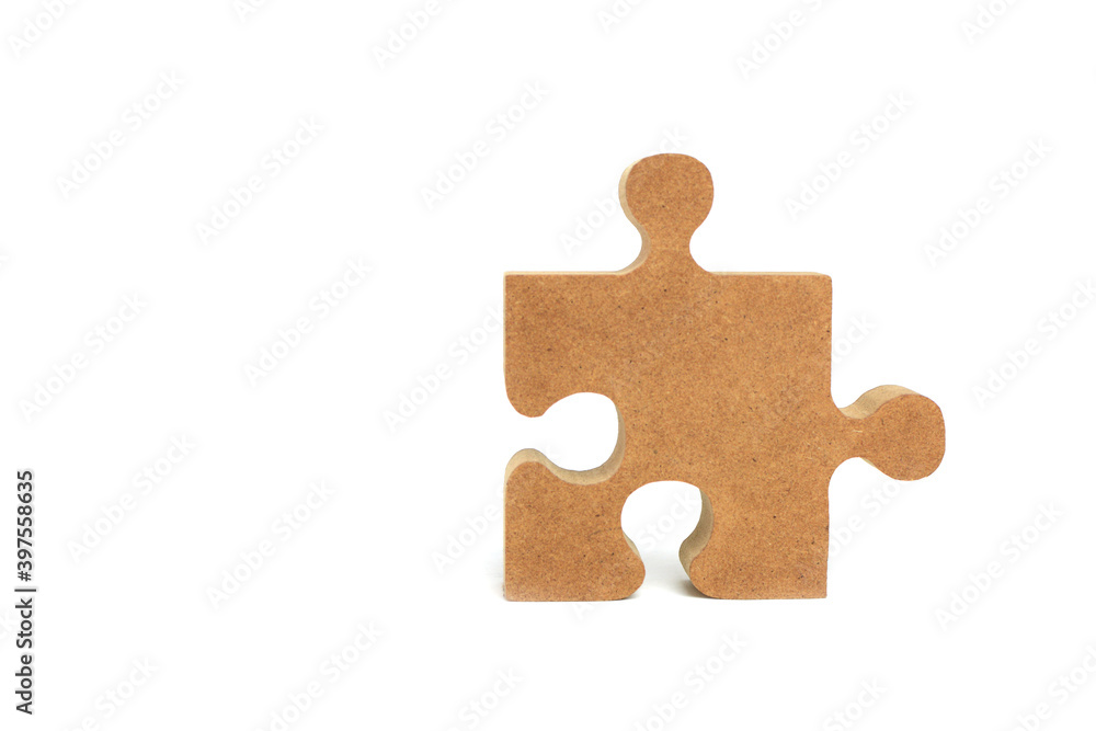 Wooden puzzle, jigsaw lie on white background. Wooden puzzle, jigsaw lie on white background.