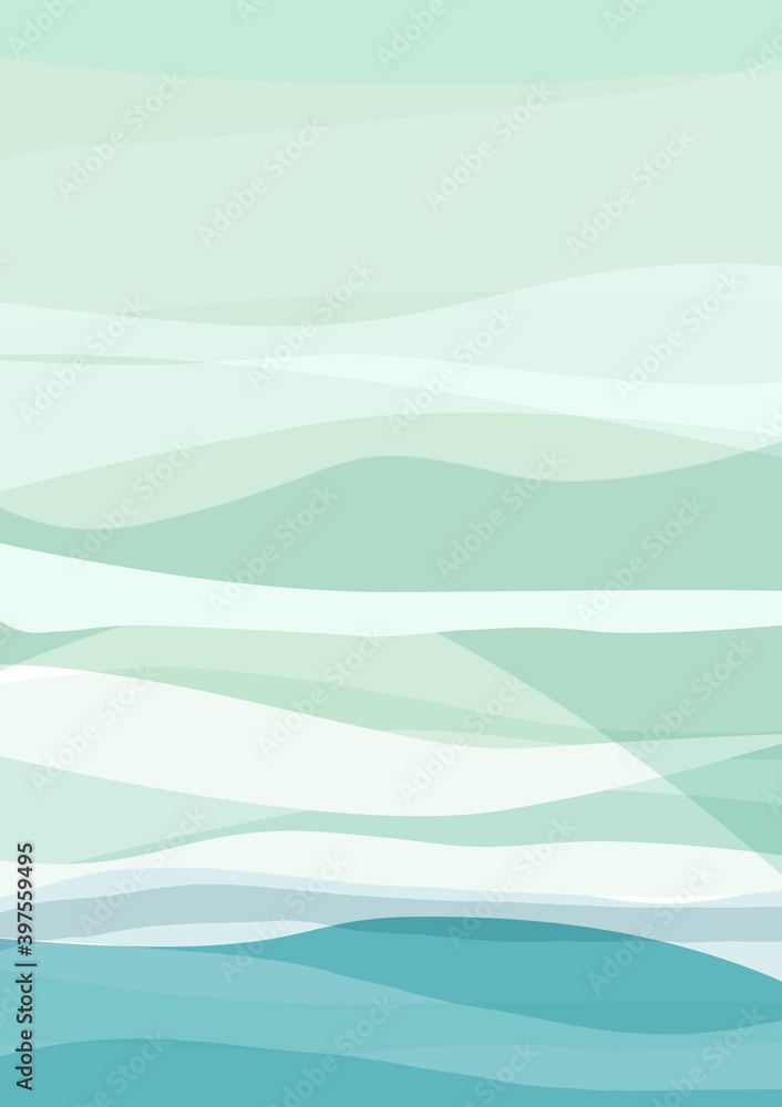 Beautiful abstract image with wavy pattern in blue and green colors