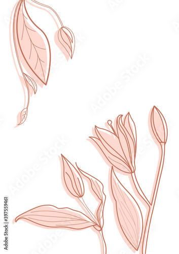 Beautiful image with flowers in different colors. Floral design