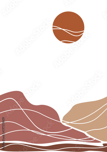 Beautiful abstract landscape in different shades of brown color