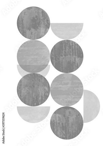 Beautiful abstract image with geometric shapes in different shades of grey color