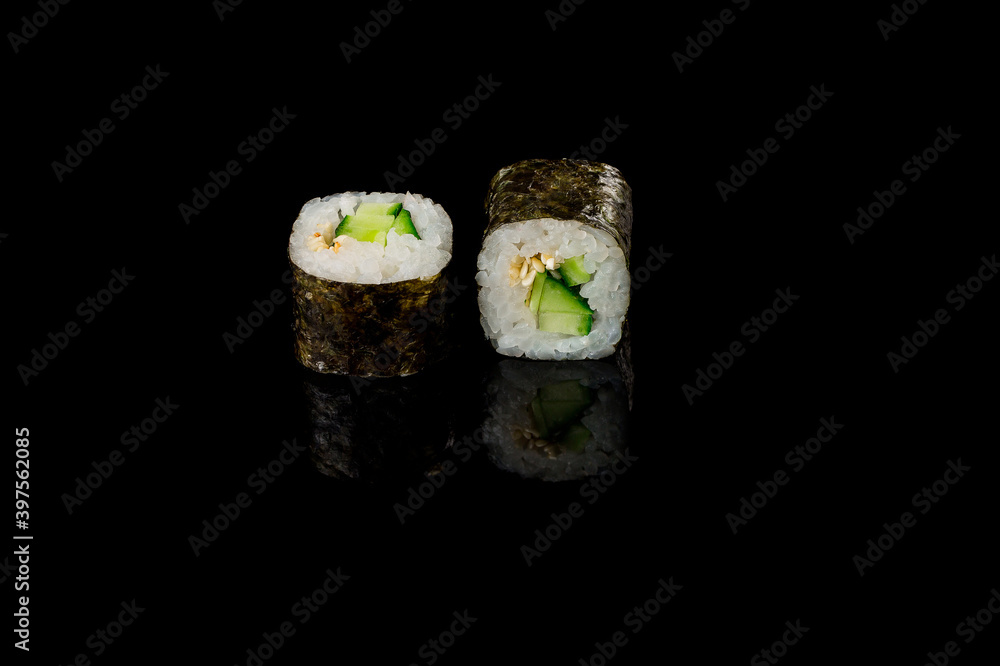 Veggie roll with vegetables. Japanese food Veggie roll with vegetables. Japanese food