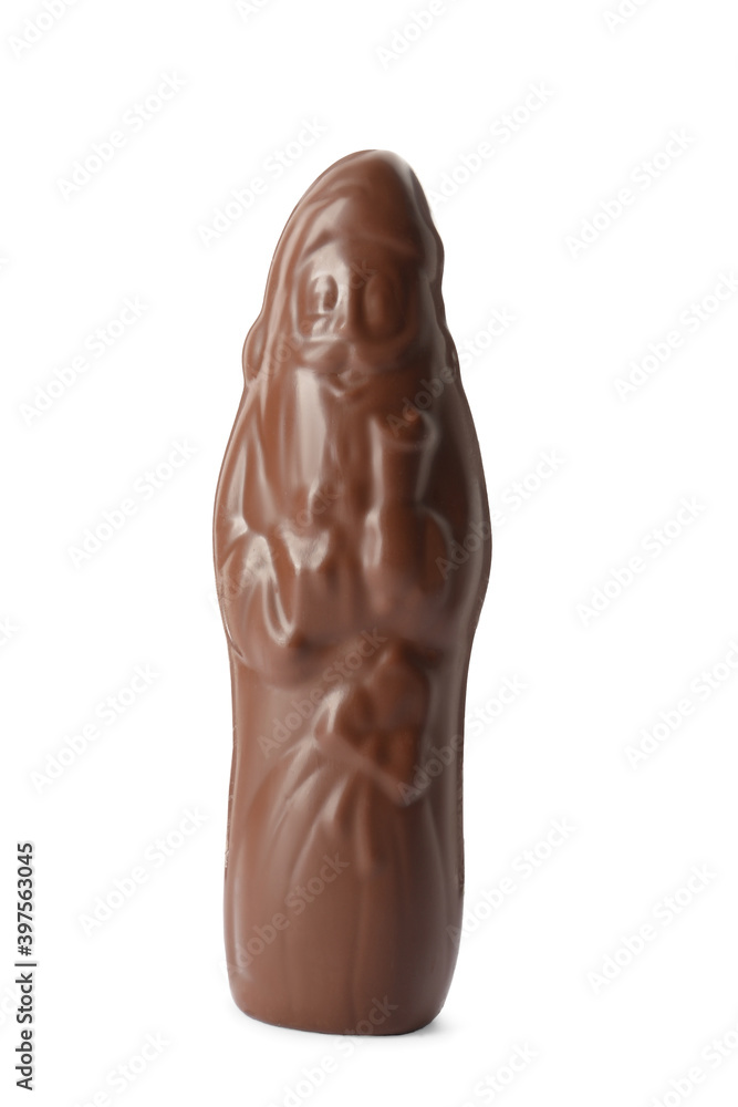 Unwrapped chocolate Santa Claus isolated on white Unwrapped chocolate Santa Claus isolated on white