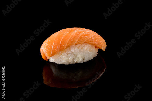 Sushi, a piece of fish with rice. Japanese food