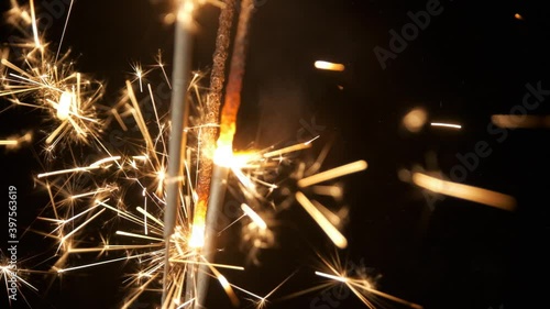 Wallpaper Mural Firework sparkler burning in black background Torontodigital.ca