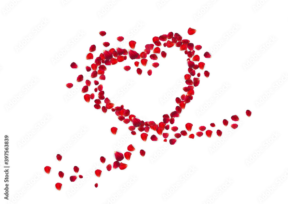 Heart Shape with Rose Petals. Vector Illustration Heart Shape with Rose Petals. Vector Illustration