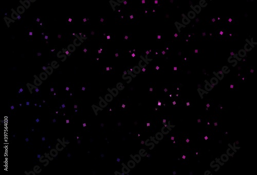 Dark Purple, Pink vector texture in poly style with circles, cubes.