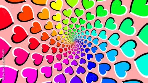 rainbow hearts