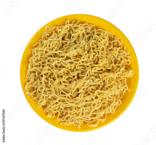 Tableau sur toile Plain Maggi Noodles, Instant Masala Maggi Isolated on White Background