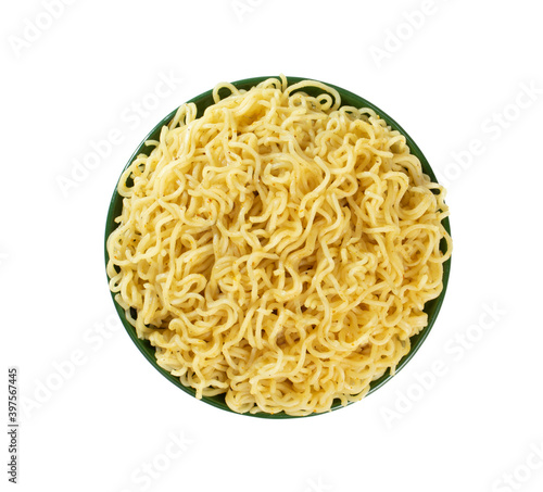 Fotografie Plain Maggi Noodles, Instant Masala Maggi Isolated on White Background