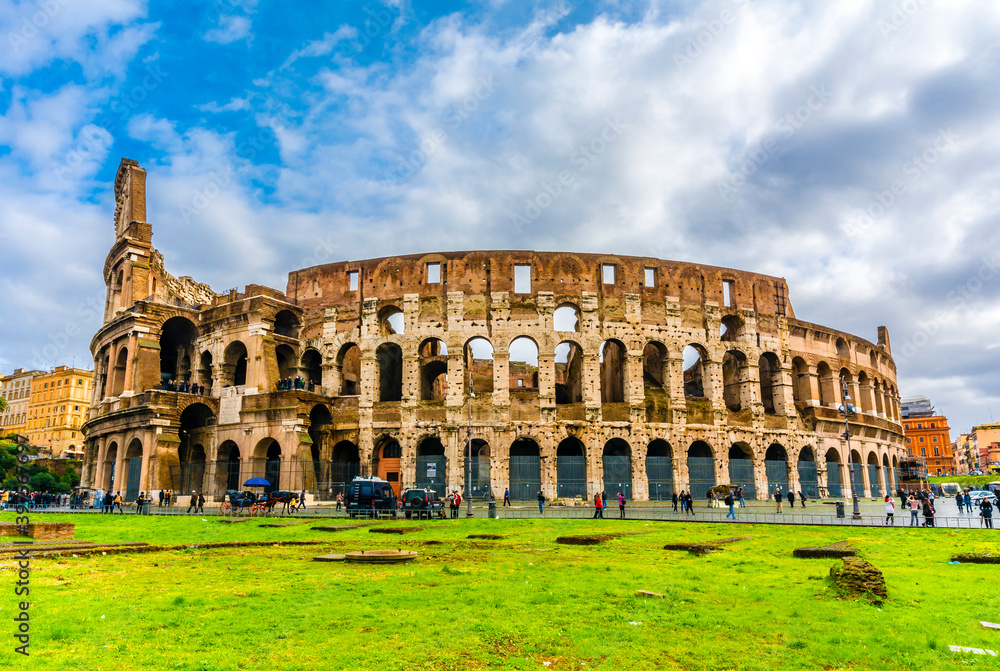 Colosseum the most well-known and remarkable landmark of Rome and Italy