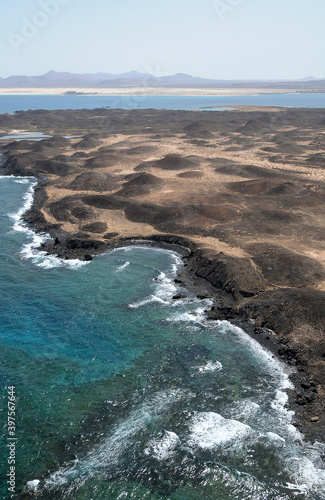 Foto aérea en la isla de Lobos, Canarias, España