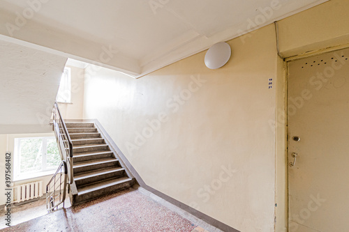 public place, house entrance. doors, walls, staircase corridors © evgeniykleymenov