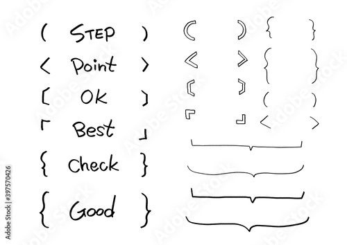 おしゃれでシンプルな手書き風素材と文字のセット かっこ ふきだし 枠 Stock イラスト Adobe Stock おしゃれでシンプルな手書き風素材と文字のセット かっこ ふきだし 枠 Stock イラスト Adobe Stock