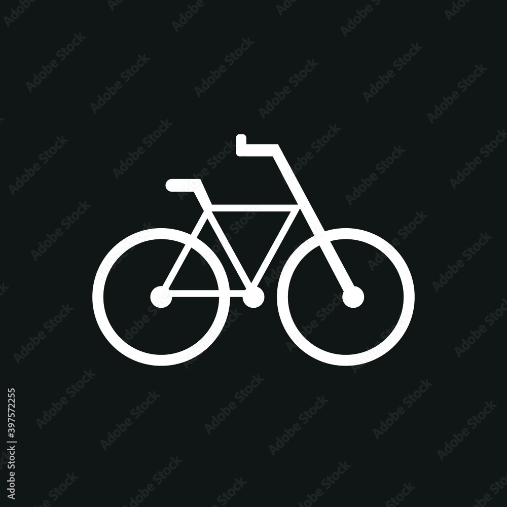 Bike icon, vector logo template simple icon on black background Bike icon, vector logo template simple icon on black background