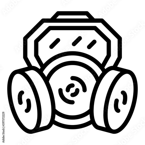 Respirator mask icon. Outline respirator mask vector icon for web design isolated on white background