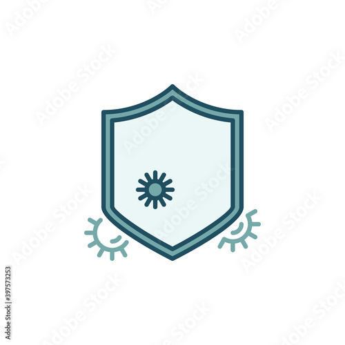 Stop Virus vector colored icon - antibacterial protection concept creative sign or logo element