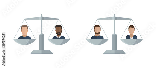 Gender and race equality concept
