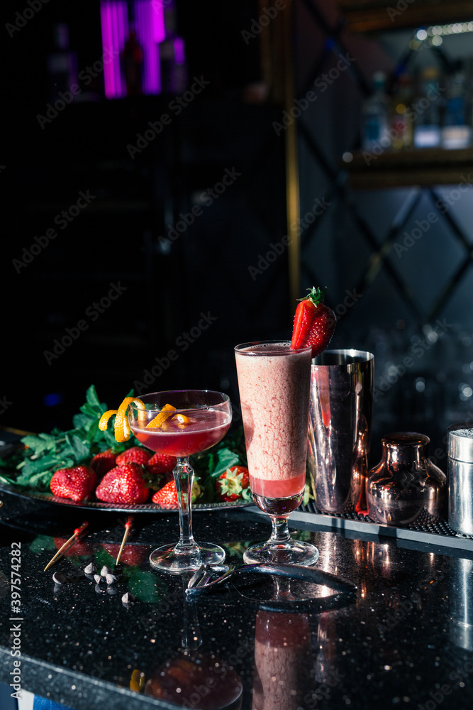 refreshing delicious cocktail with fresh fruit pieces refreshing delicious cocktail with fresh fruit pieces