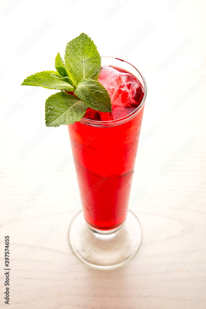cold strawberry cocktail with mint cold strawberry cocktail with mint
