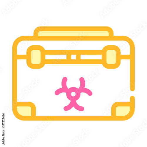 disposal box for biomaterials, needles and syringes color icon vector illustration