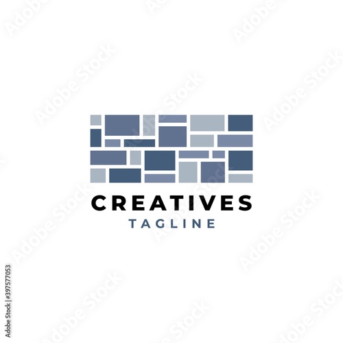 Creative stone logo design illustration vector template