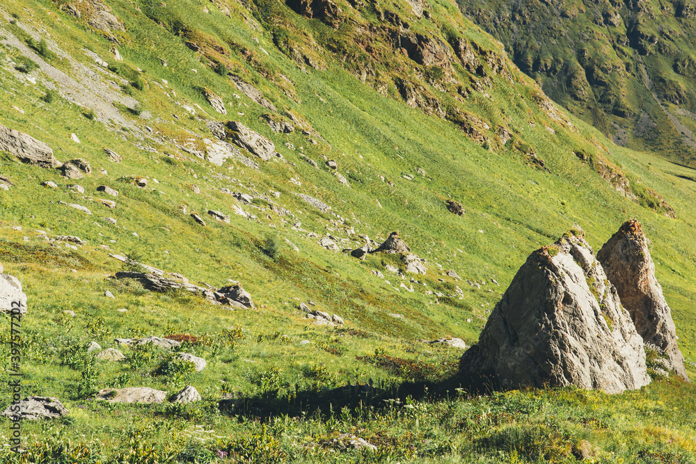 Obraz premium Backpacking in the mountains in the Caucasus Arkhyz in Russia