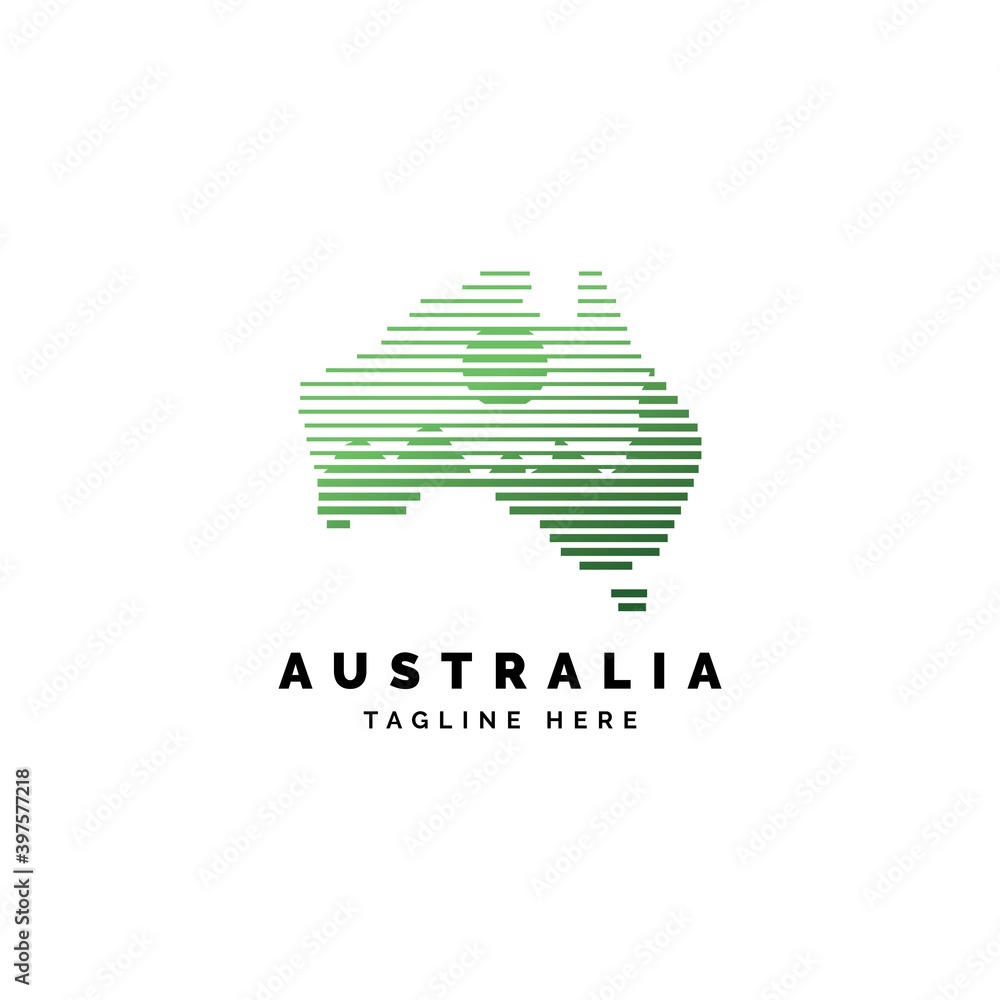 Fototapeta premium Australia forest illustration logo design vector template