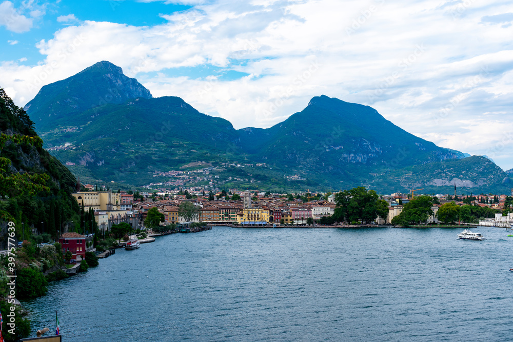Italy, Trentino, Riva del Garda - 26 July 2020 - Enchanting view of Riva del Garda