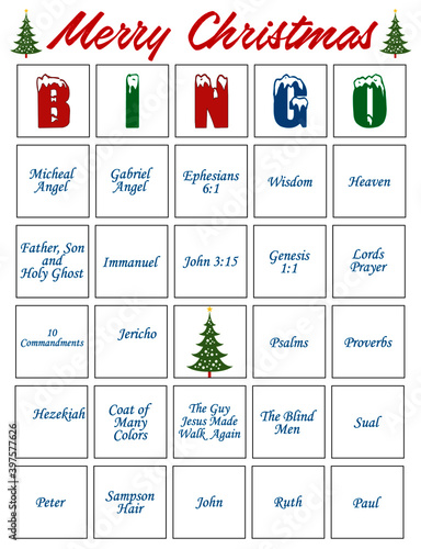 Christmas Bingo Card Game Design
