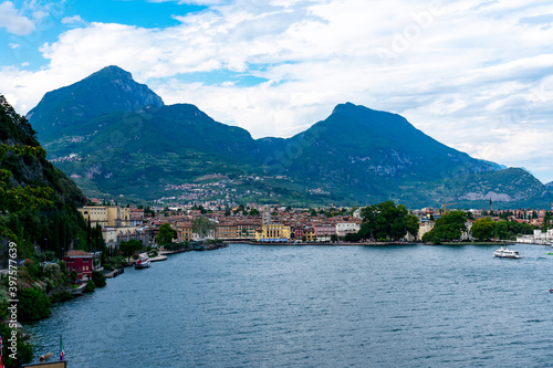 Italy, Trentino, Riva del Garda - 26 July 2020 - Enchanting view of Riva del Garda