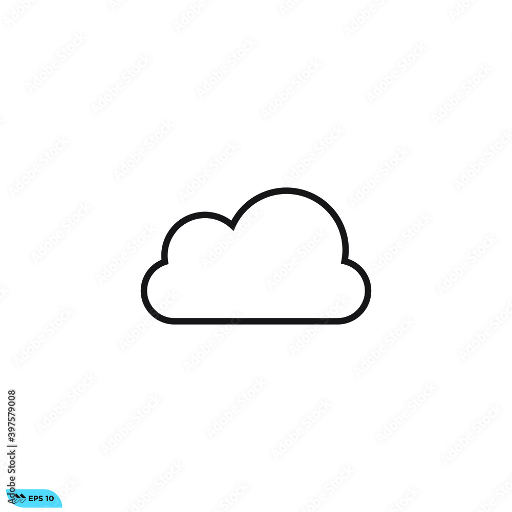 Icon vector graphic of cloud, good for template app Icon vector graphic of cloud, good for template app