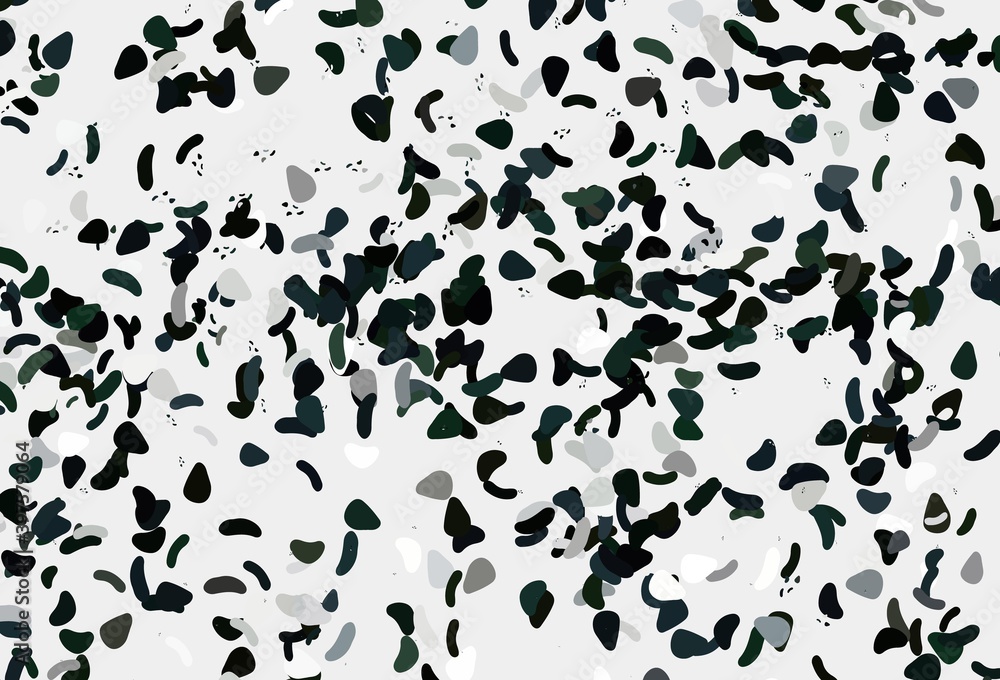 Light black vector pattern with chaotic shapes.
