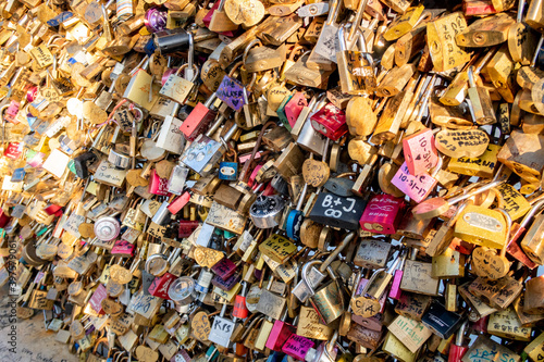 Thousands of padlocks of love on a bridge © Stefanie