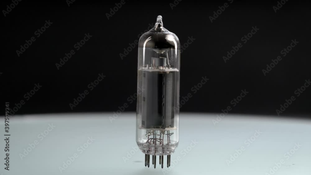Radio tube close-up. Smooth rotation of the radio component. Radio tube close-up. Smooth rotation of the radio component.