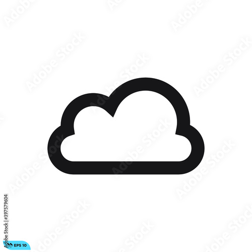 Icon vector graphic of cloud, good for template app