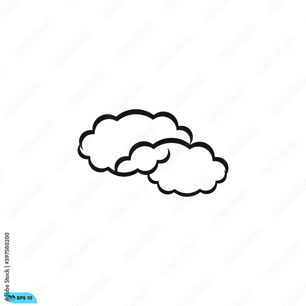 Icon vector graphic of cloud, good for template app Icon vector graphic of cloud, good for template app