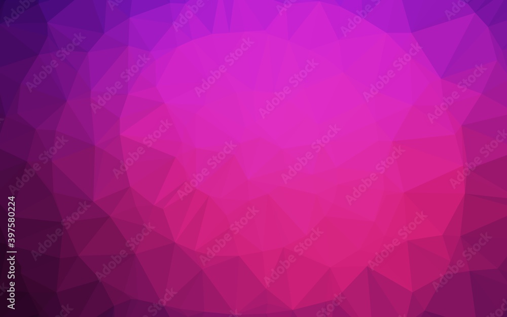 Obraz premium Dark Pink vector blurry triangle pattern.