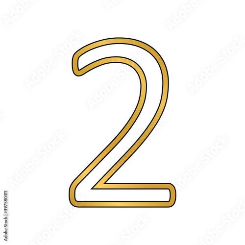 Gold number two symbol.