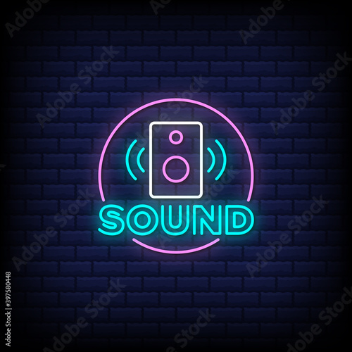 Sound neon signs style text