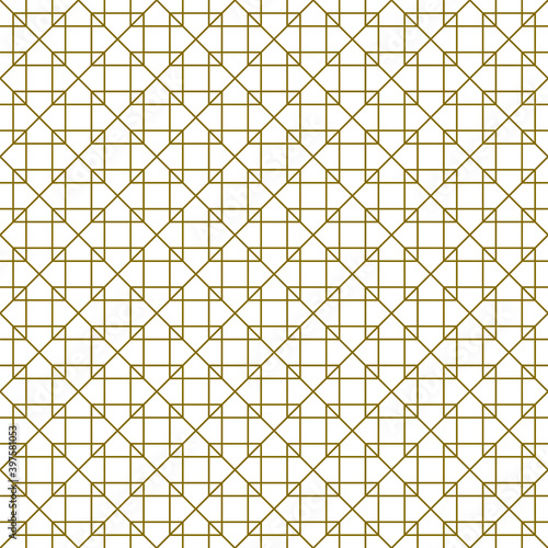 Seamless pattern in style Kumiko zaiku in brown lines.
