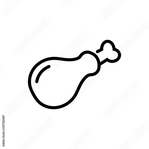 Logotipo con mudlo de pavo o pollo asado en lineas en color negro
