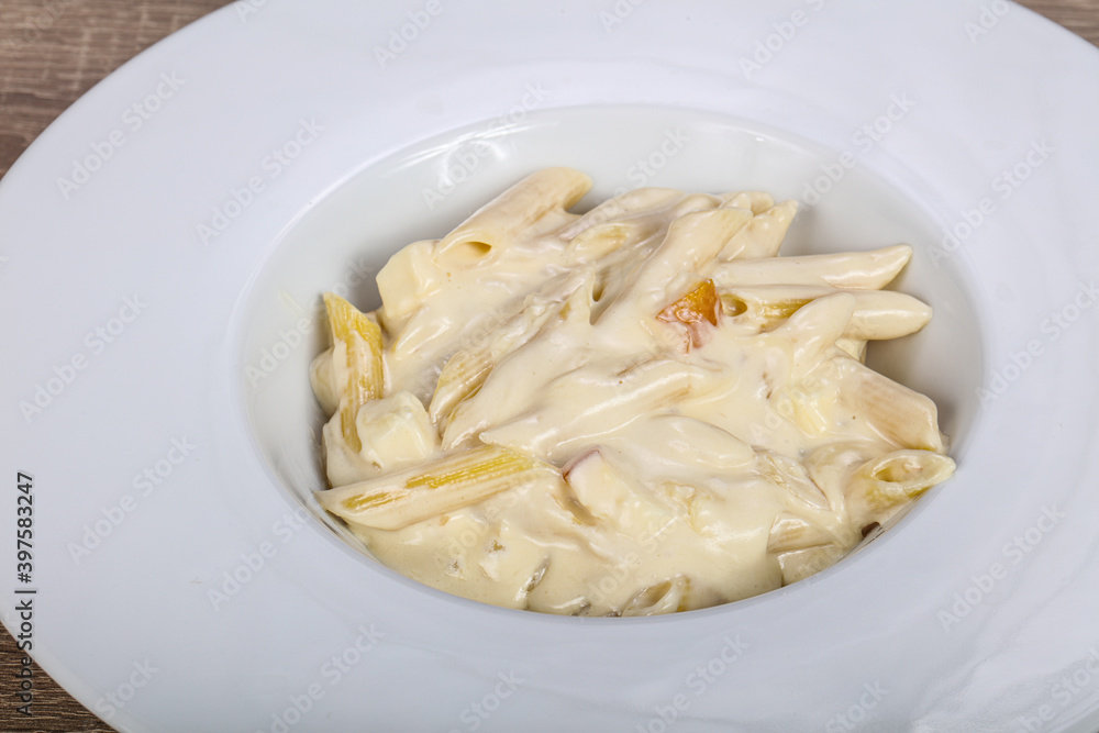 Italian pasta penne with cheese Italian pasta penne with cheese