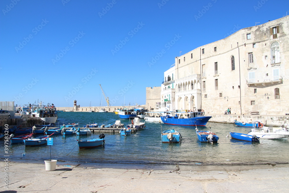 Boats in the old port of Monopoli, Puglia, Italy