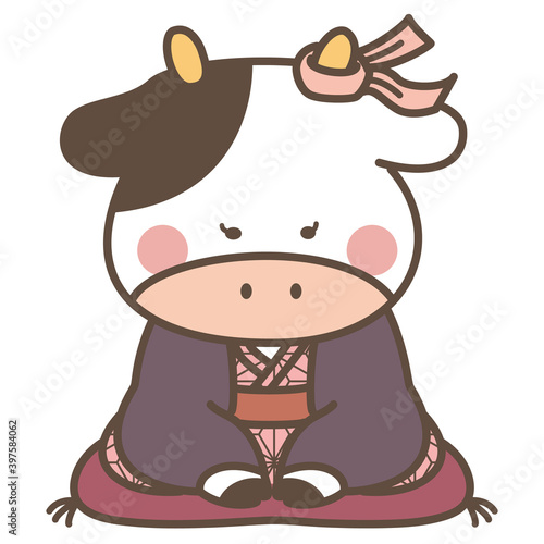 牛　かわいいイラスト
