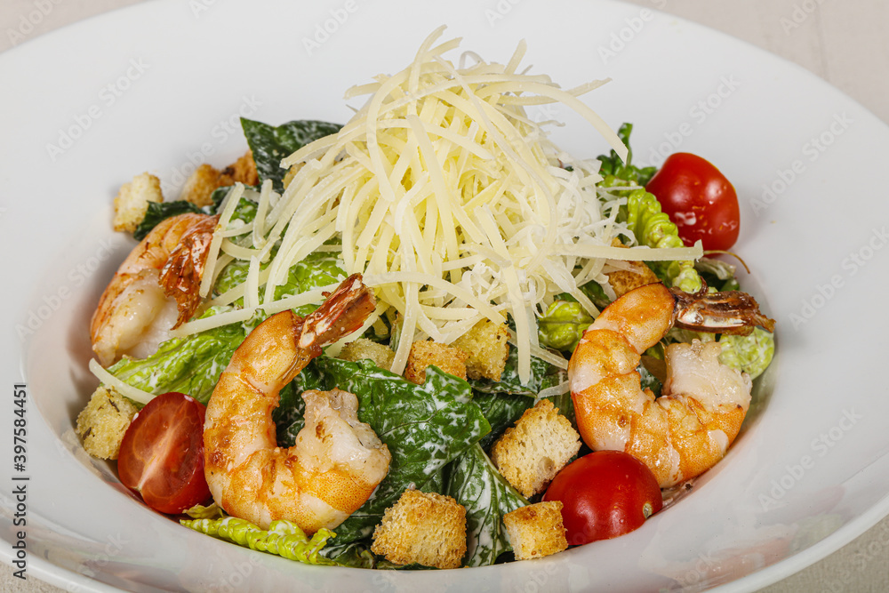 Caesar salad with prawn and cheese Caesar salad with prawn and cheese